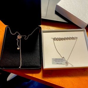 Diamond NWT necklace & bracelet set - both adjustable!